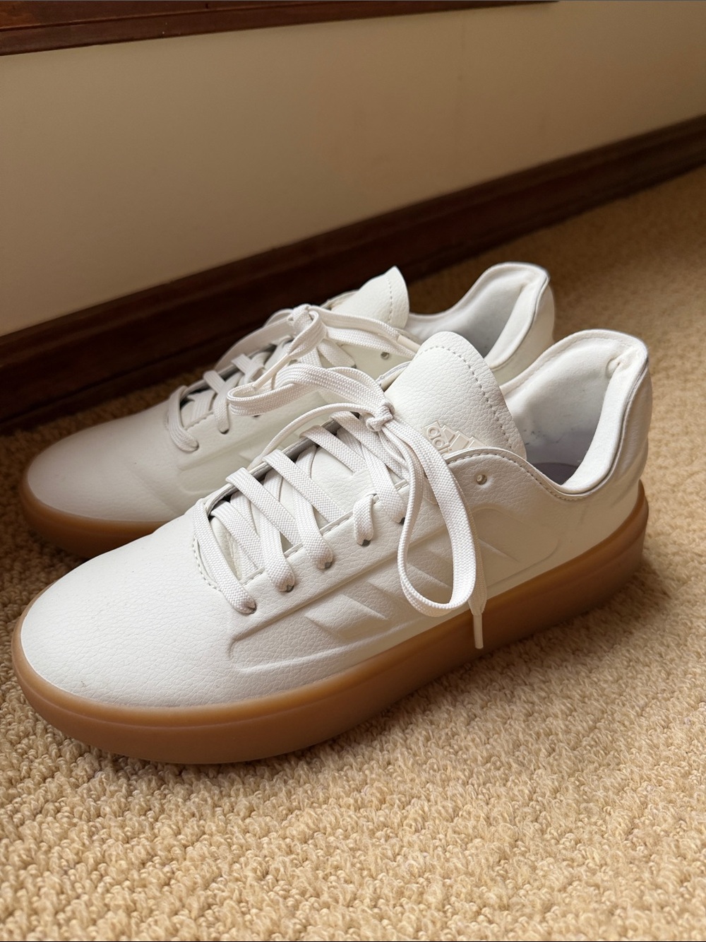 Adidas White Womens Casual Sneakers with Gum Sole